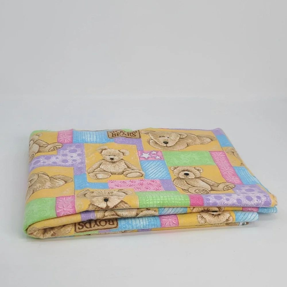 BOYDS BEARS Pastel Fun Flannel Fabric 1⅓+ YARD Remnant Teddy Bear Nursery